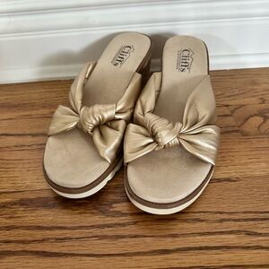 Gold Women's Slide Sandals